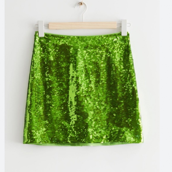 & Other Stories Dresses & Skirts - NWT & Other Stories Mini Sequin Skirt in Green